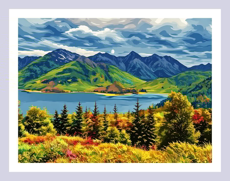 View of End Of Loch Ness Scotland Greeting Card A5 Size 