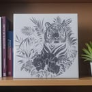 Laser-Engraved Tiger Ceramic Tile