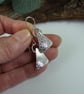 Earrings, Sterling Silver Patterned Triangle Droppers - Image 4