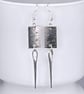 CRAFTERS EARRINGS SILVER needle tape cute sewer hobbiest - Image 1