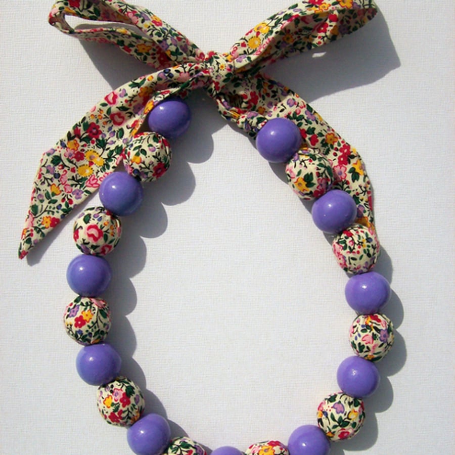 ~Funky Bright Girly Mixed Floral Necklace~