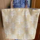 Yellow Trees Upholstery Fabric Shopping Bag 