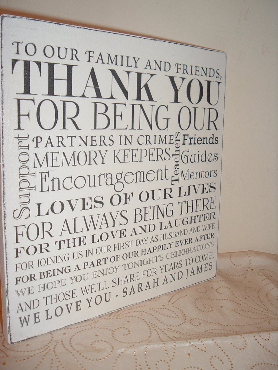 shabby chic distressed plaque - thank you plaque sign personalised