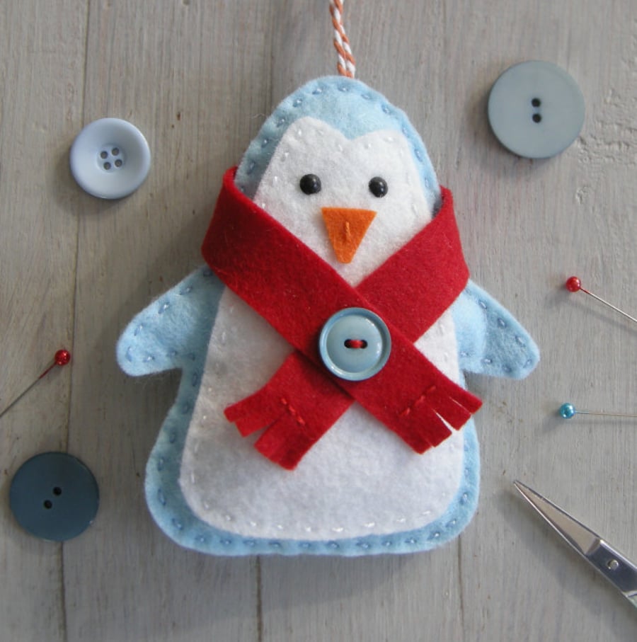 Percy the penguin felt sewing kit craft kit 