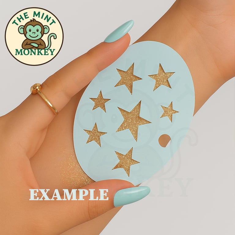 Stars - Face Paint Stencil - Kids Party - Reusable - cake decorating - fantasy