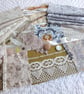 Golden Brown Slow Stitching kit(large) - upcycled and zero waste textiles  - Image 3