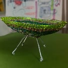 Green wire and lilac sweetie wrapper totty pot