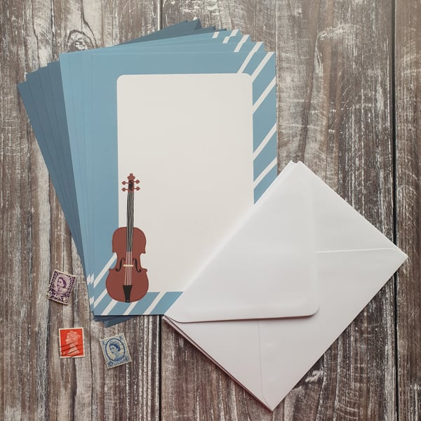 Violin and Guitar A5 Writing Paper Set