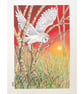 Barn Owl Flight through the Trees, sunset owl artwork, bird wall art