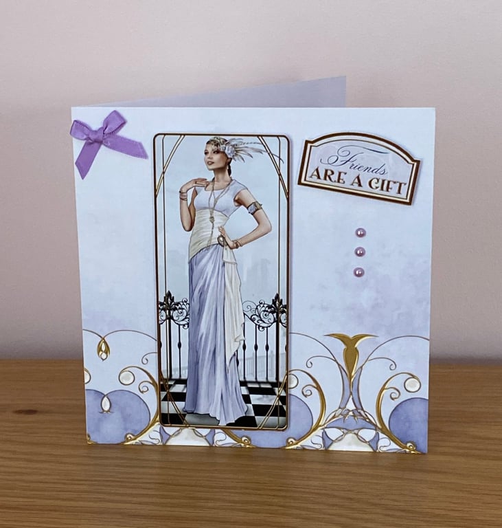 Handmade Art Deco Friends are a Gift Greeting Card