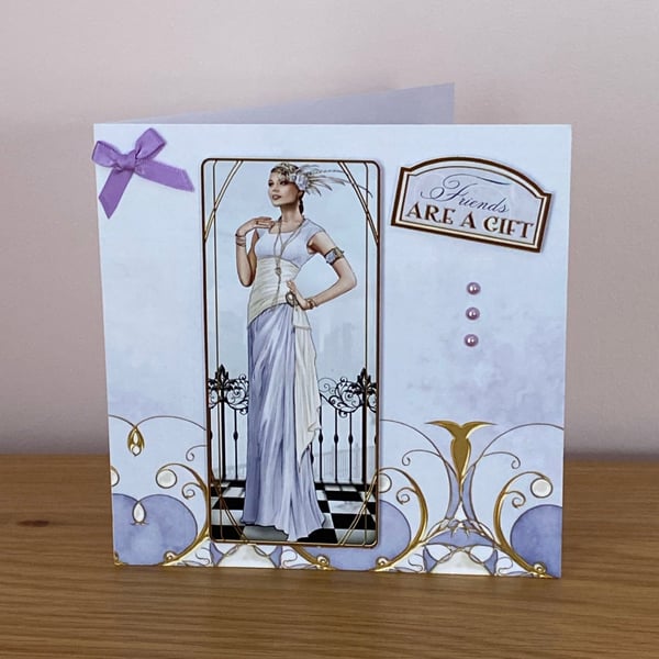 Handmade Art Deco Friends are a Gift Greeting Card