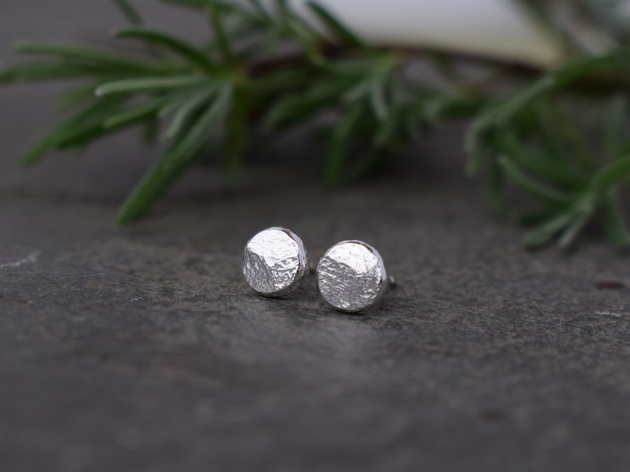 Silver Dot Earrings made with recycled silver - Letterbox Gift