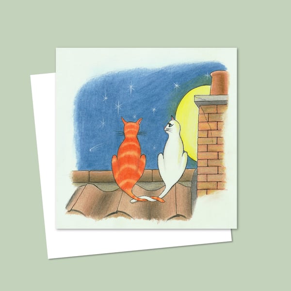 Romantic Cats Greeting Card: Birthday, Anniversary or Valentines Card