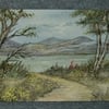 watercolour landscape art painting original ( ref F 939 )