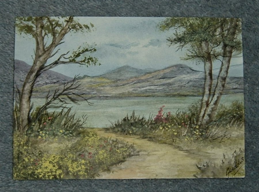 watercolour landscape art painting original ( ref F 939 )