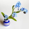 Miniature Stripy Bud Ceramic Vase Blue Purple 