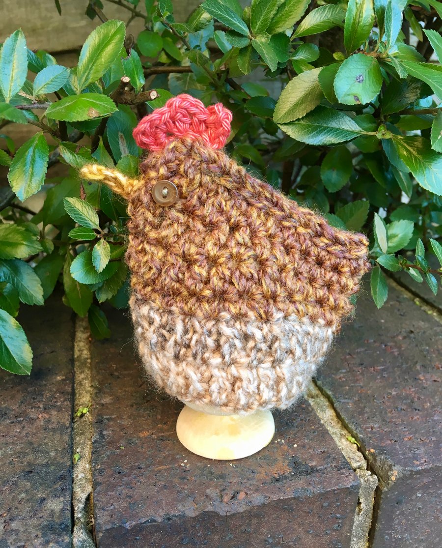 Easter Chicken Egg Cosy, Crochet Hen Egg Cozy