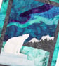 Northern Lights Polar Bear Pattern Art Quilt Wall Hanging  - Image 2