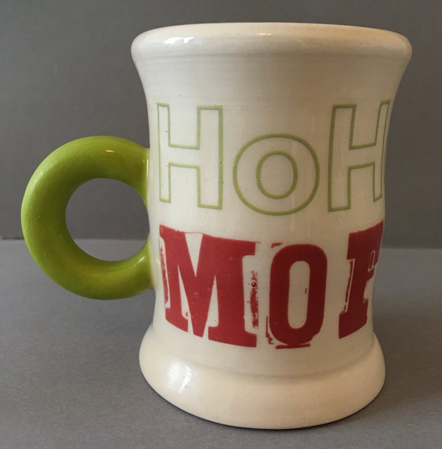 Tea cup. Coffee cup.Handmade. Ho Ho. Christmas. Festive mug. 