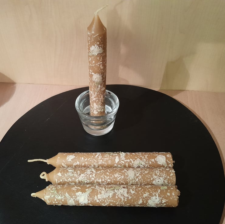 4 pack beeswax decorated candles, natural dry j... Folksy