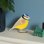 Standing Wooden Blue Tit Decoration