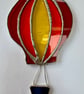 Stained Glass Hot-Air Balloon Suncatcher in red, orange and yellow - Image 3
