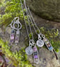 Oxidised silver and gemstone bead long colourful dangly earrings - Image 6