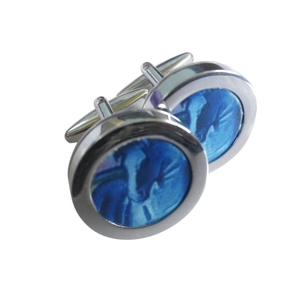 Blue Stallion cufflinks free shipping, gift wrapped, vibrant mage, Ref 1234