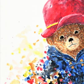 A Very Cute Bear. Teddy Bear original painting. Paddy Bear 