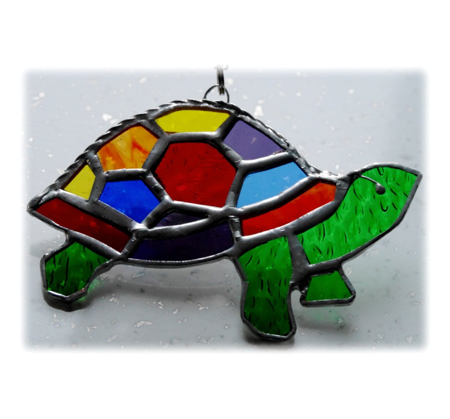 Tortoise Suncatcher Stained Glass Handmade Rainbow 021 Turtle 