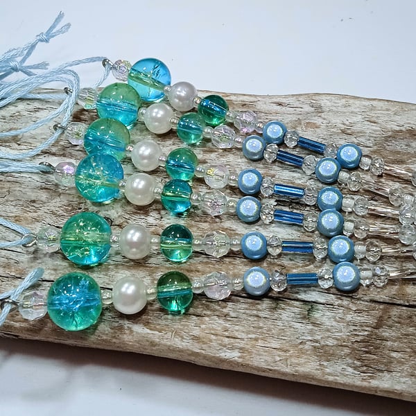 Set of 6 x Turquoise Hanging Icicle Decorations - UK Free Post