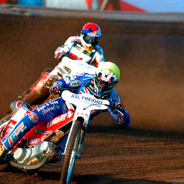 Great Britain Speedway Motorcycle Action Photograph Print