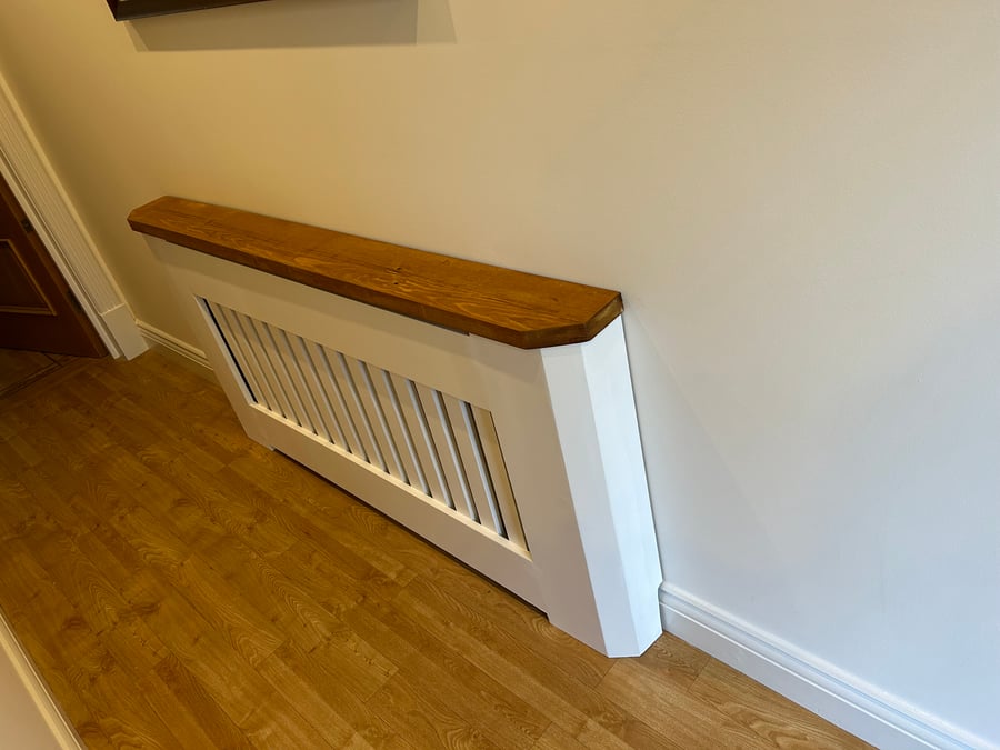 Painted Radiator cover with solid wooden top Small