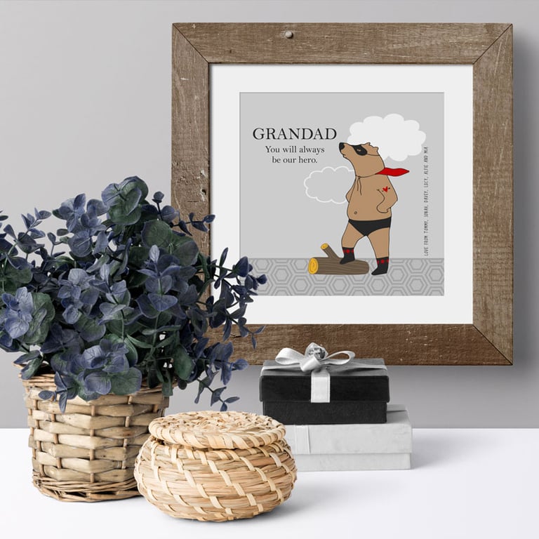 Superbear Personalised Print for Him - any name or title