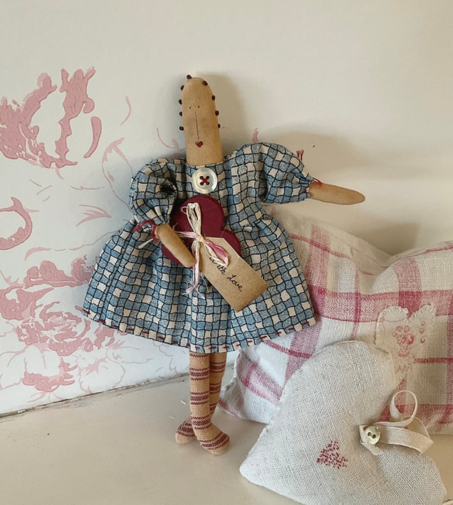 Homespun miniature doll