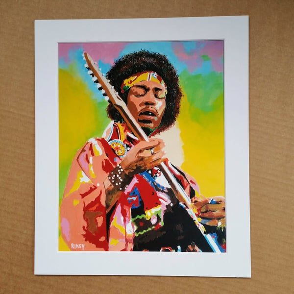 JIMI HENDRIX ART PRINT WITH MOUNT