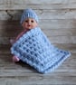 Doll Blanket and Hat,Crochet  Accessories 7 Colour Options - Image 9