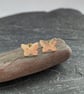 Tiny 9ct yellow gold butterfly stud earrings - Image 5