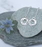 Sterling silver hoop earrings, silver circle earrings, birthday gift idea for he - Image 5
