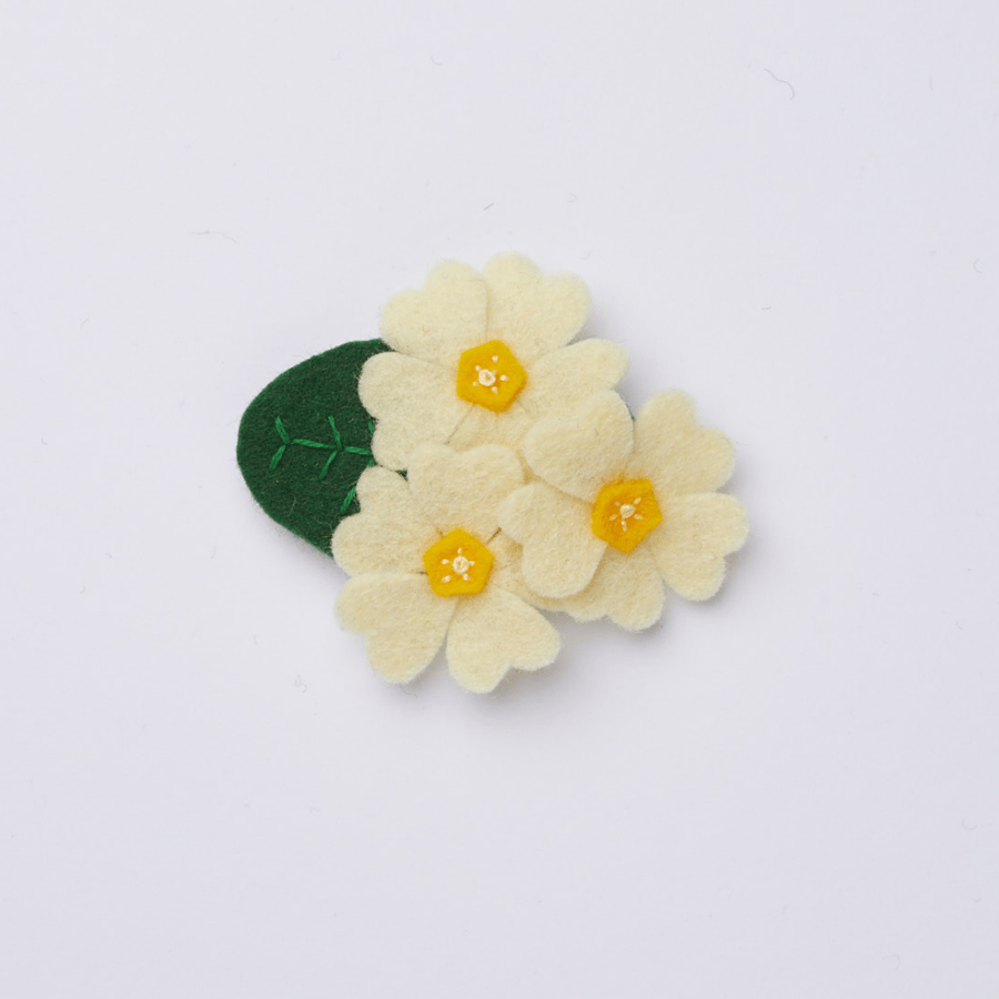 yellow primrose flower brooch - floral brooch pin
