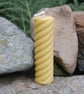 Hand Poured Beeswax Spiral Candle 11cm-4.3 inches - Natural Beeswax Candle