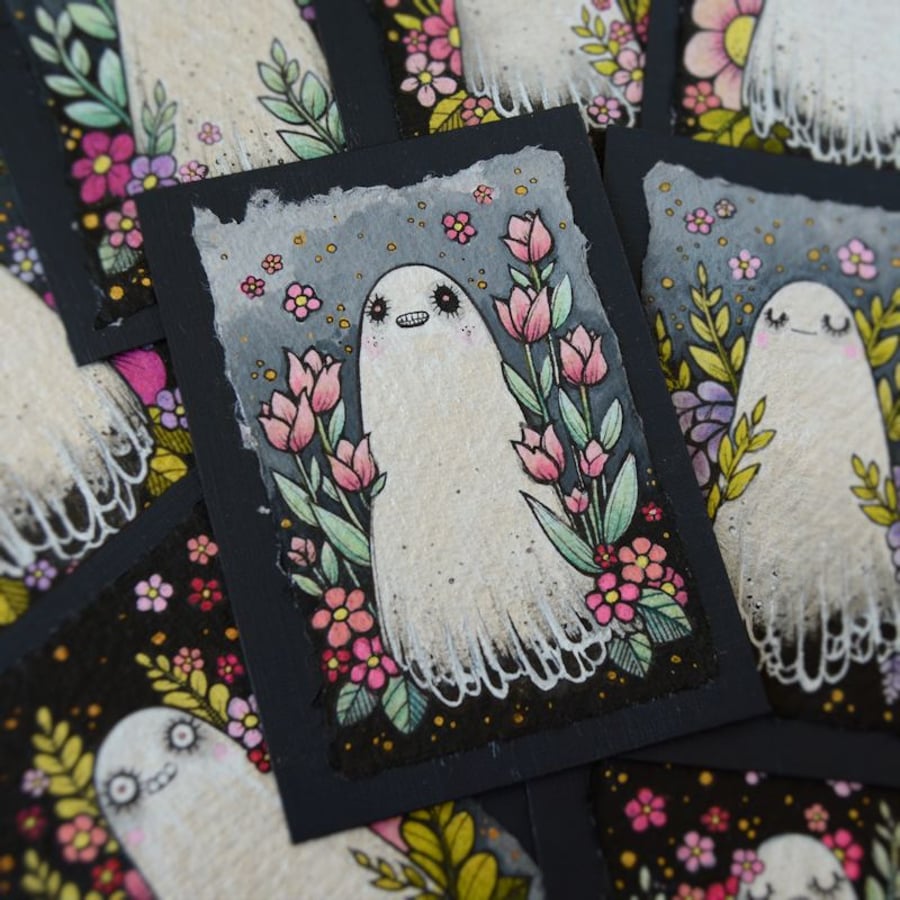 spring ghost - original aceo illustration