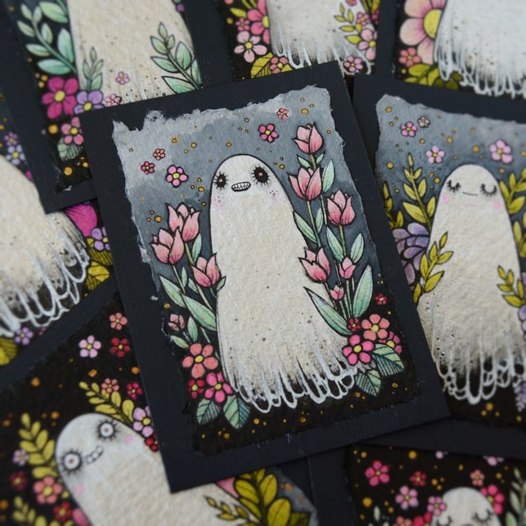 spring ghost - original aceo illustration
