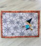 Halloween Witch Riding a Broom Mug Rug - Image 1