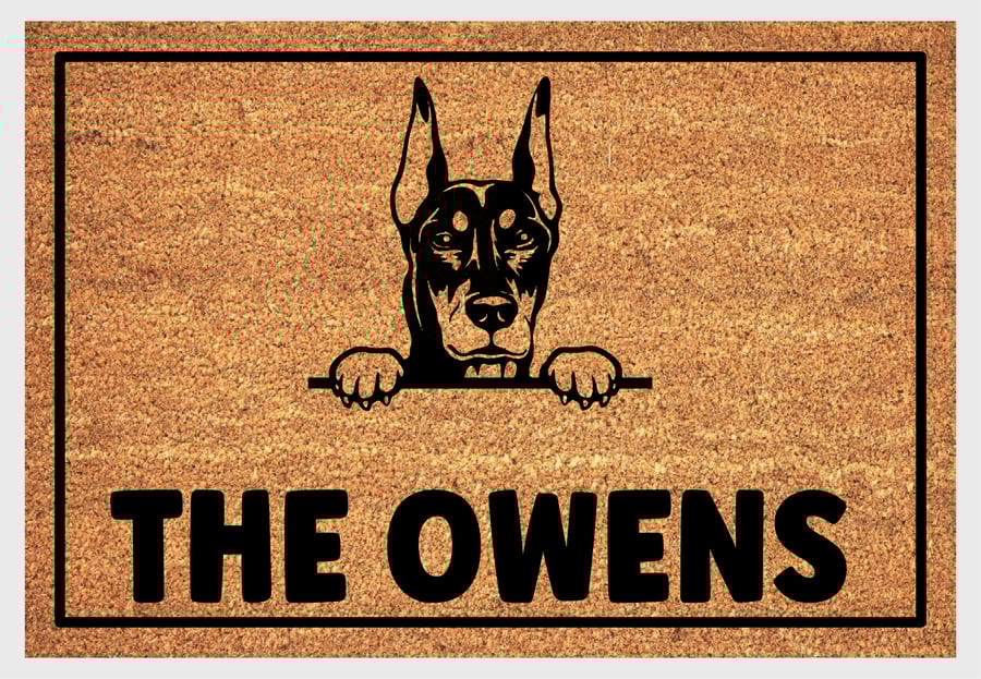 Dobermann Pinscher Door Mat - Doberman Pinscher Welcome Mat - 3 Sizes