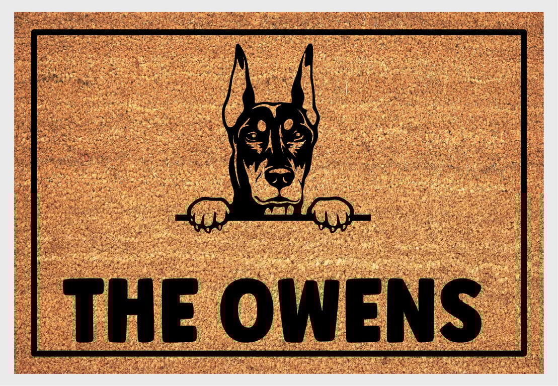 Dobermann Pinscher Door Mat - Doberman Pinscher Welcome Mat - 3 Sizes