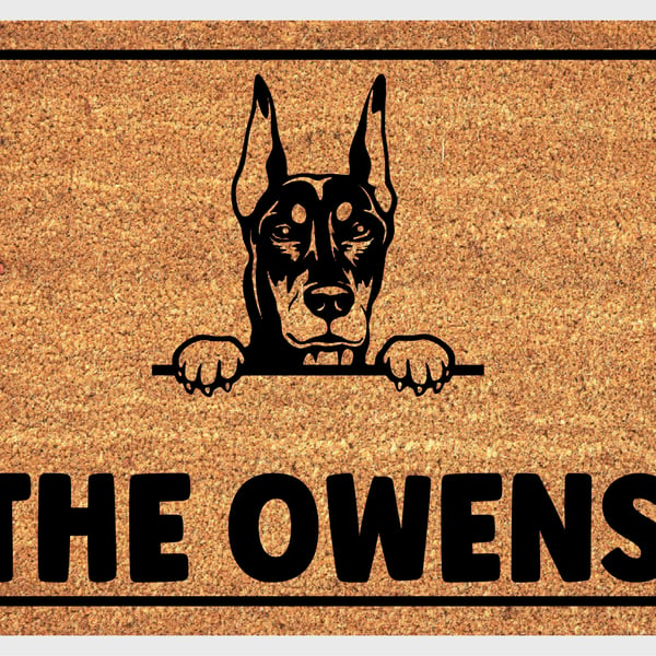 Dobermann Pinscher Door Mat - Doberman Pinscher Welcome Mat - 3 Sizes