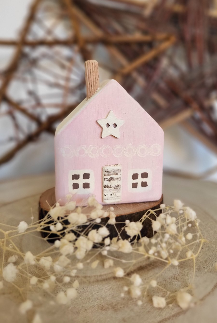 Lovely little pink wooden house