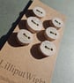 Set of six flat driftwood disk buttons - Image 5