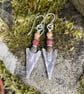 silver arrowhead tribal earrings with jasper